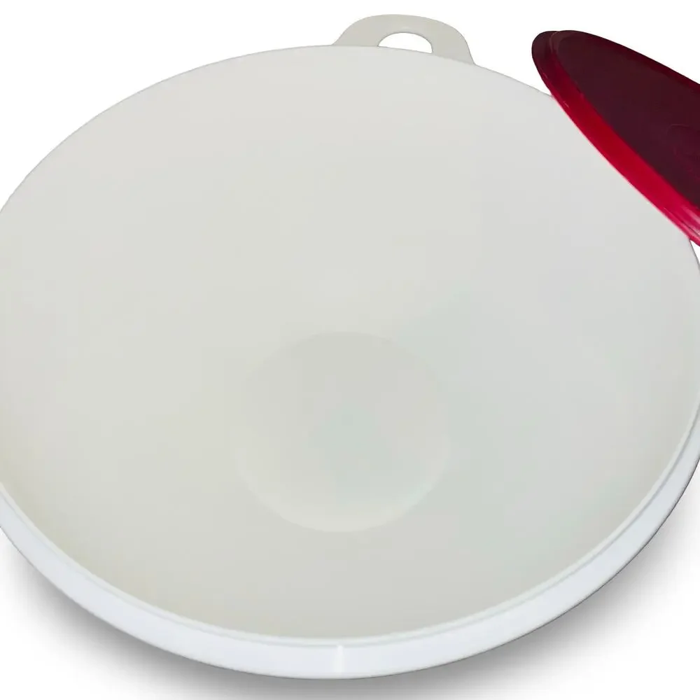 Tupperware Thatsa Bowl White With Red Lid Mixing Serving Bowl 32 Cup 2539A 224